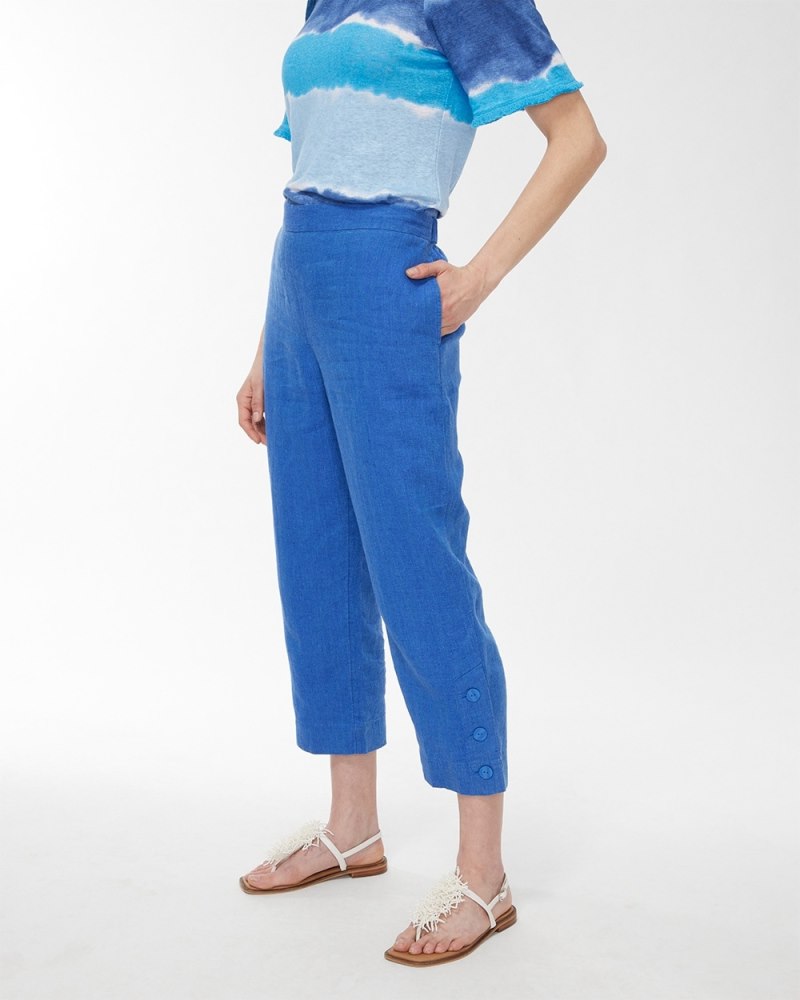 Unisex Linen Pants with Button Front