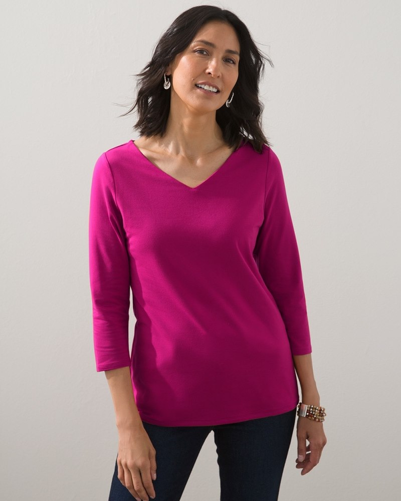 Unisex V-Neck T-Shirt - Burgundy