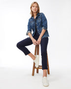 Unisex Relaxed Denim Jacket in Navy