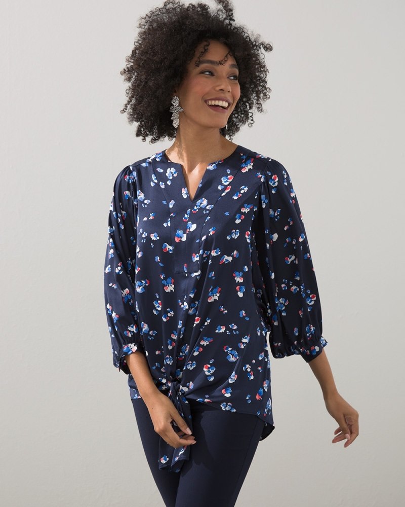 Unisex Satin Shirt - Navy