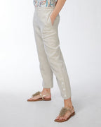 Unisex Linen Pants with Button Front