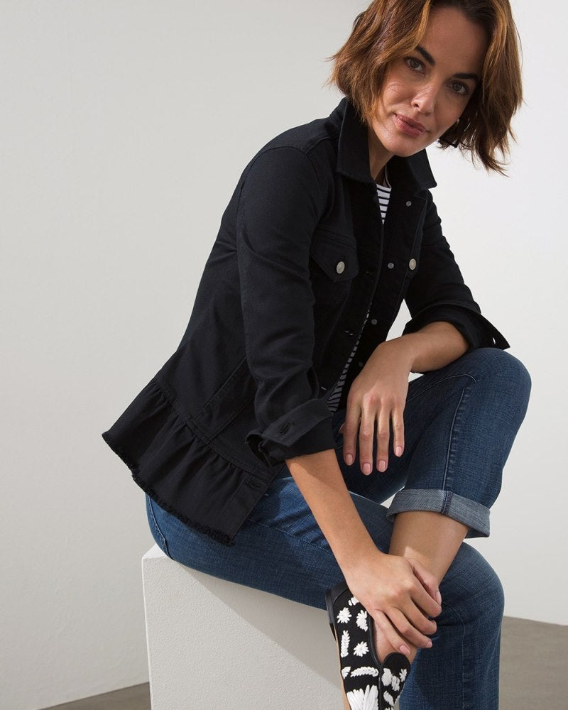 Unisex Regular Fit Denim Jacket - Black