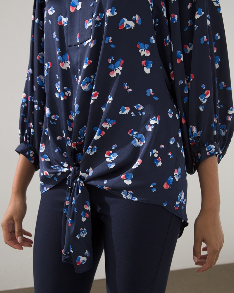 Unisex Satin Shirt - Navy