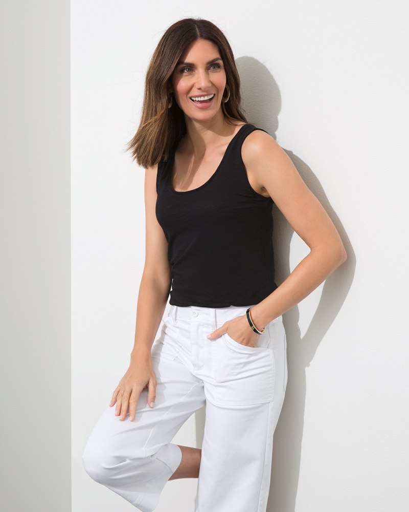 Unisex Relaxed Tank Top in Black